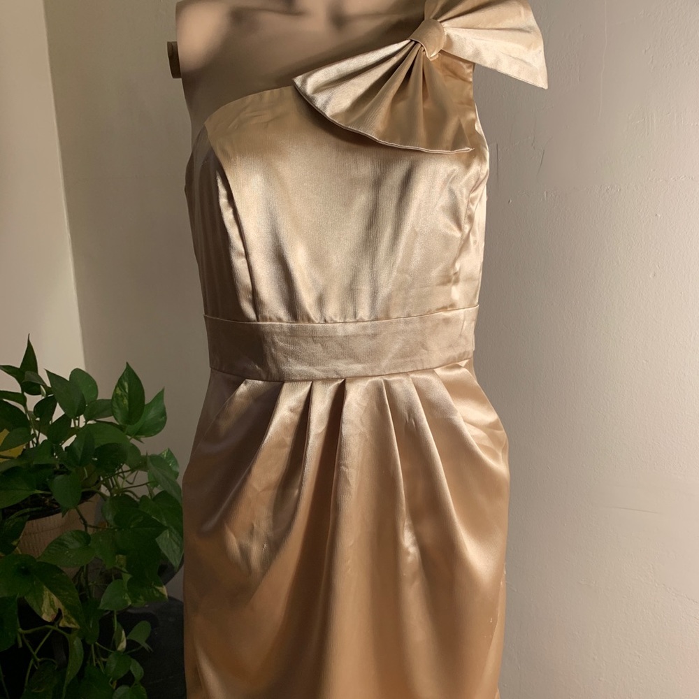 BCX one shoulder gold dress juniors size 7